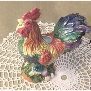 Fitz &‎ Floyd Classics Coq Du Village Rooster Pitcher~EUC